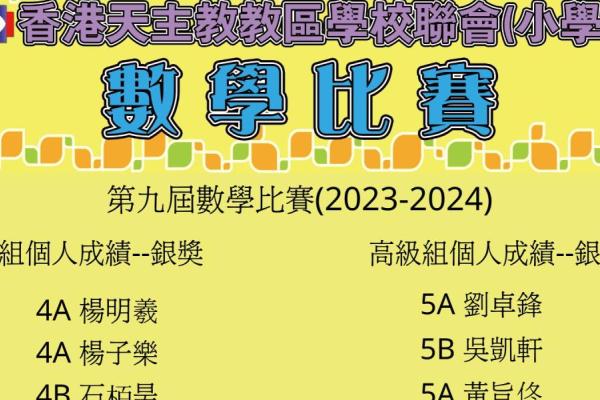 香港天主教教區學校聯會(小學組)第九屆數學比賽(2023-2024)